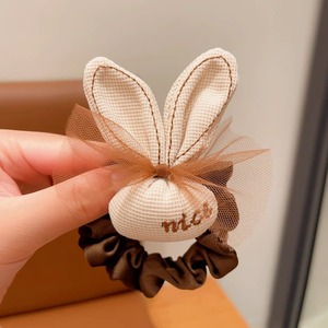 Milk Coffee Color Kids Hair Ties Cute Rabbit <b>Bow</b> Flower Elastic Hair Ropes Soft No Hurt Ponytail <b>Holders</b> Girls Hair Accessories - Product Image 4