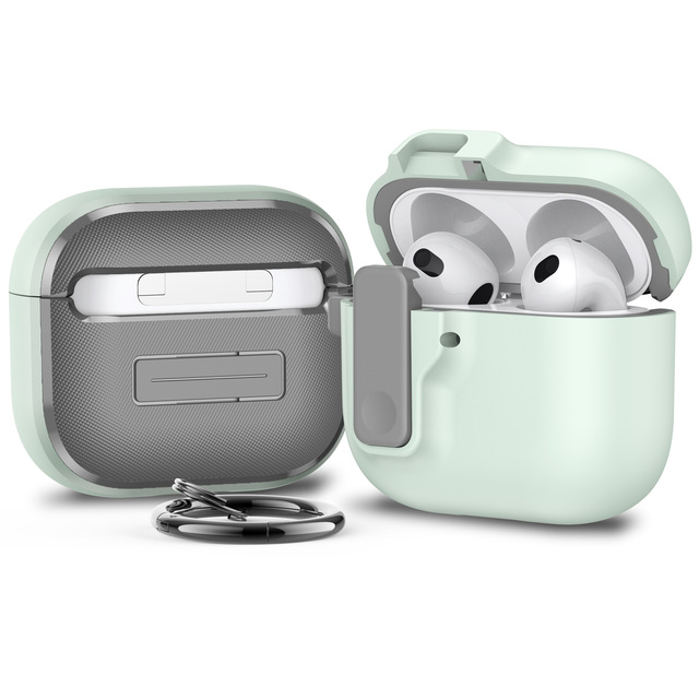Dual Color Rugged Protection with Secure Lock Hard PC Case Cover for Airpods 4/3/2/1/Pro2/Pro