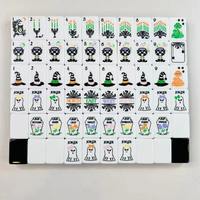 Set Mahjong Amerika Mewah Tema Halloween Hocus Pocus 160-Piece 2-Lapisan Ubin Akrilik Berukir untuk Pertemuan Musiman