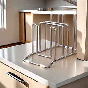 Estante de Almacenamiento de Acero Inoxidable para Tapas de Ollas y Tablas de Cortar, Tipo Moderno, para Cocina, Instalación Gratuita, Uso Doméstico - Product Image 5