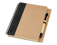 Cuaderno Ecológico de Papel Kraft Reciclado A5, Diario Espiral con Bolígrafo, Personalizable al por Mayor, Regalo Promocional, OEM