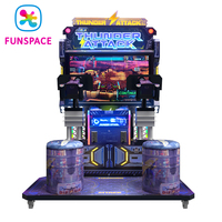 FUNSPACE Thunder Raid Metal, Machine de jeu d'arcade de tir à monnayeur, avec vidéo météo, 2 postes de joueur, garantie 1 an