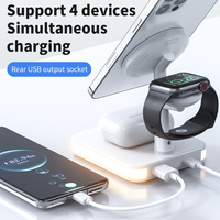 2024 nouveau 3 en 1 station de charge sans fil 15W lumière LED rapide tout-en-un support de téléphone portable et d'écouteurs pour une utilisation en extérieur