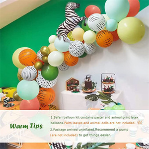 Jungle ballon guirlande imprimé animal ballon Tropical Hawaiian Woodland Zoo thème fête d'anniversaire bébé - Product Image 2