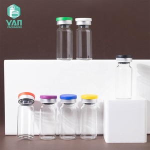 YAN Packaging - Frasco de Vidrio de 10 ml para Solución de Suero, con Tapón de Goma y Tapa de Plástico, para Uso Médico y Estético - Product Image 2