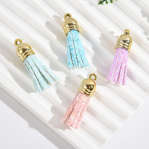 พู่หลากสีแบบกำหนดเองสำหรับทำพวงกุญแจ DIY หนัง PU เป็นมิตรกับสิ่งแวดล้อม ทนทาน สำหรับทำเครื่องประดับ ทำด้วยมือ - Product Image 4