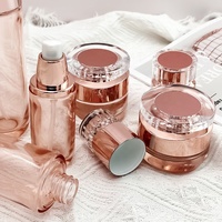 Ensemble de soins du visage pour la peau rose rose de haute qualité emballage en verre de produit de soin du visage vide pour la peau
