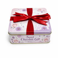Boîte Cadeau Carrée en Métal pour Chocolats, Personnalisable, Qualité Alimentaire, Idéale pour Emballage de Bonbons de la Saint-Valentin