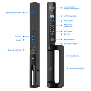 थोक चेहरा पहचान फिंगरप्रिंट लॉक 35 मिमी संकीर्ण बेजल सेल फोन ट्यूया एल्यूमीनियम दरवाजा कोड लॉक स्वचालित स्मार्ट दरवाजा लॉक - Product Image 3