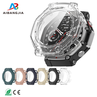 Aibangjia Étui pour Amazfit T-Rex3 PRO 48MM Smartwatch Housse de protection en verre trempé Protecteur d'écran PC Hard Bumper