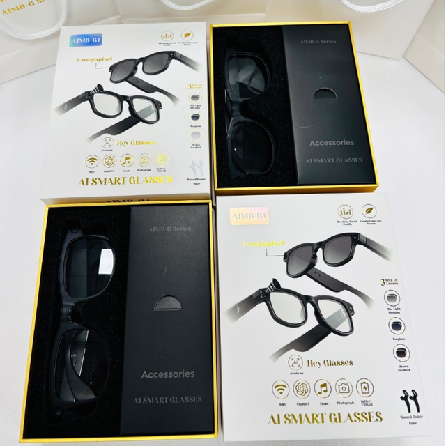 With App Control Black Lens Smart Eye Glass Ai Glasses Smart Glasses with Display Ai Glasses with Camera and Translation 2026