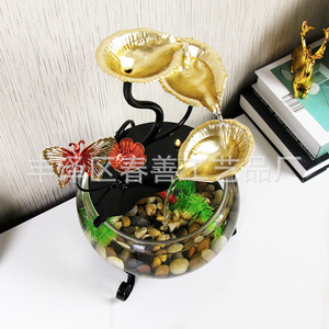 Ornement de bureau moderne avec fontaine à eau circulante en verre, décoration Feng Shui, accessoire de bureau - Product Image 4