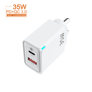 India Eco-Friendly PD35W Cargador rápido Adaptador de corriente A + <span class=keywords><strong>C</strong></span> Tipo <span class=keywords><strong>C</strong></span> 35W Cargador de pared con pantalla LED y protección OTP - Product Image 6