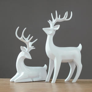 Ornement en résine <span class=keywords><strong>de</strong></span> <span class=keywords><strong>cerf</strong></span> <span class=keywords><strong>de</strong></span> style américain à prix d'usine abordable, décoration intérieure en résine pour salon, entrée, bureau - Product Image 3