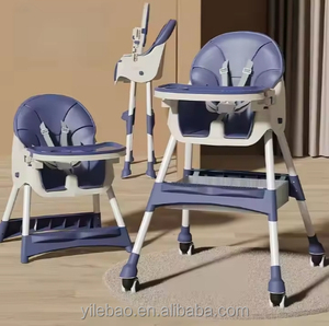 Silla Alta Plegable Multifuncional de Altura Ajustable <span class=keywords><strong>para</strong></span> Comer <span class=keywords><strong>para</strong></span> Niños Pequeños con Ruedas - Product Image 2