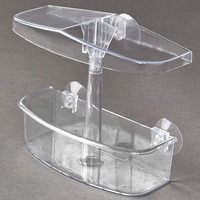 Mangeoire à oiseaux pour fenêtre avec ventouses, bol d'alimentation en plastique transparent 16x9xH20cm, station d'alimentation pour oiseaux de jardin extérieure transparente