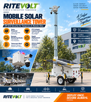Caméra de sécurité PTZ WiFi sans fil 2MP à 360 degrés sans angle mort, technologie de surveillance mobile pour remorque et énergie solaire