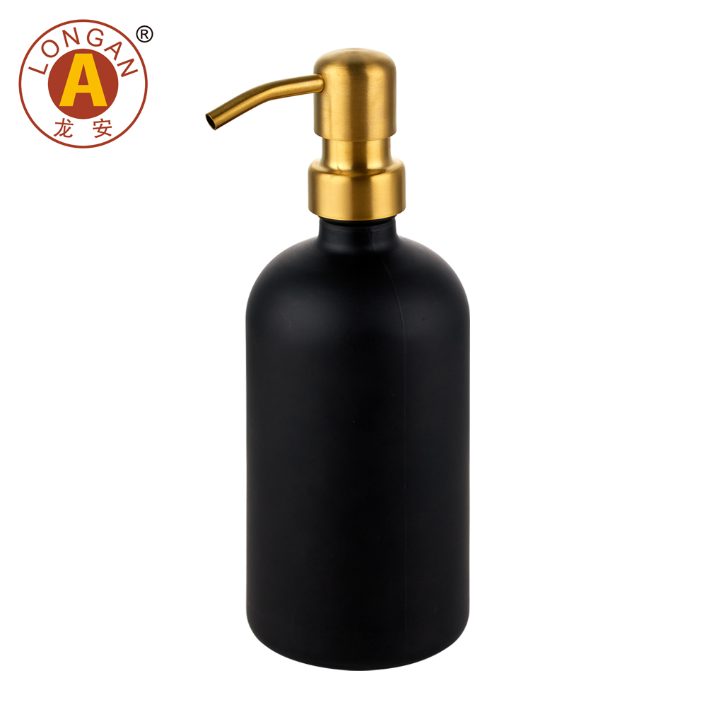Flacon noir avec pompe à lotion dorée