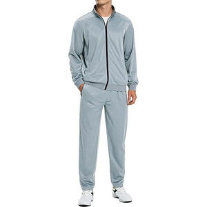 Conjunto de chándal para hombre, informal, con chaqueta de manga larga y pantalones deportivos a juego para actividades al aire libre, chándal para hombre - Product Image 1