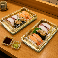 Barquette à sushi jetable en plastique très vendue, boîte à sushi japonaise pour restaurants, plateau à sashimi, conteneur d'emballage alimentaire