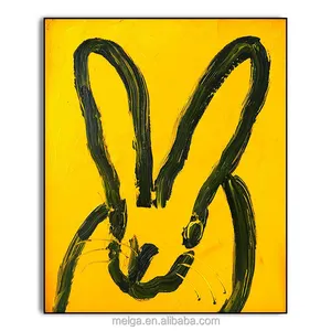 家居装饰流行艺术狩猎斯隆姆复制可爱兔子动物油画