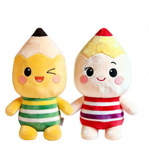 Divertido Juguete de Peluche de Lápiz a Rayas, Muñeco de Lápiz <span class=keywords><strong>con</strong></span> Expresión Tierna y Suave, Adorno para Escritorio de Estudiante, Regalo - Product Image 5