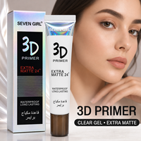 Prebase de Maquillaje en Gel Transparente 3D SEVEN GIRL, Extra Mate, Control de Grasa 24H, Impermeable, Disimula Poros, en Tubo