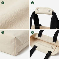 Sac en toile personnalisé, durable, avec poignées renforcées, écologique, réutilisable, grande capacité, doux, sans doublure, pour usage quotidien