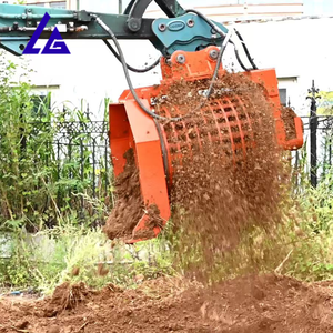 Godet de criblage rotatif hydraulique pour mini-excavatrices, conçu pour cribler et traiter les matériaux sur site, compatible avec TB260 - Product Image 1