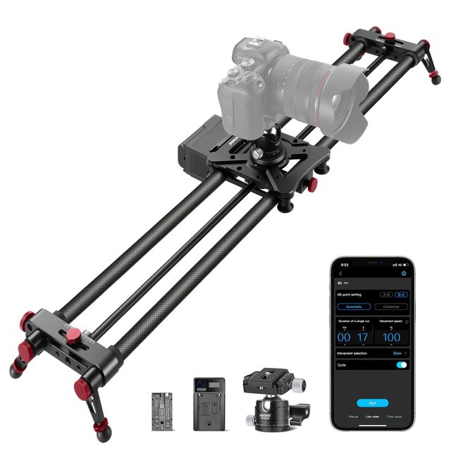 Neewer Er1-120cm App With Rt-08 Motorized Carbon Fiber Camera Slider