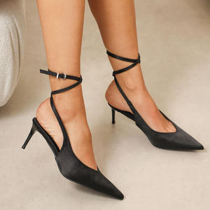 Fabricante Personalizado, Zapatos de Tacón de Aguja con Punta <span class=keywords><strong>en</strong></span> Pico y Tira Trasera de Satén para Mujer, <span class=keywords><strong>Calzado</strong></span> Elegante para Oficina y Fiestas - Product Image 3