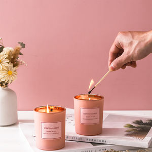 Vela Rosa mate para aromaterapia, vela de cera de soja con caja de regalo rosa, fragancia para el hogar - Product Image 6