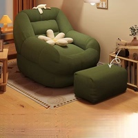 Fauteuil Moderne en Tissu Vert Une Place Confortable pour Salon, Chambre, Décoration Intérieure et Détente