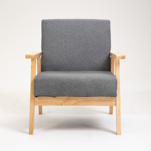 Fauteuils inclinables en tissu gris de haute qualité avec accoudoirs en bois, style simple, pour la maison et le bureau - Meubles de chambre à coucher en gros - Product Image 2