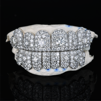 Grillz personnalisés en Moissanite VVS 8*8 Honeymoon Hip Hop en Argent S925 pour Hommes, Bijoux de Rappeur