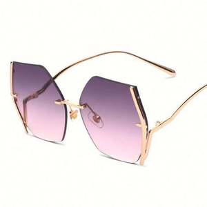 Gafas de Sol Personalizadas con Logotipo, Montura Metálica Grande, Sin Marco, Modernas y a la Moda para Mujer - Product Image 5