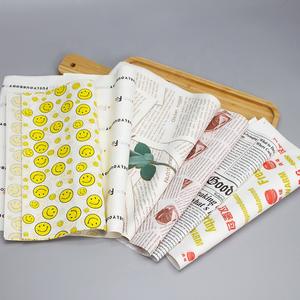 กระดาษกันน้ำมันราคาถูก พิมพ์โลโก้ตามสั่ง ขนาดตามต้องการ ปลอดภัยสำหรับอาหาร กระดาษห่อเบอร์เกอร์ กระดาษเคลือบกันไขมันสำหรับห่อเนื้อ - Product Image 1