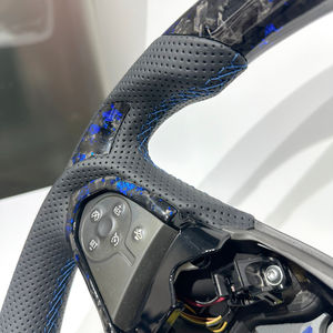 Volant en fibre de carbone forgée bleu pour <span class=keywords><strong>Chevrolet</strong></span> <span class=keywords><strong>Silverado</strong></span> avec cuir perforé pour <span class=keywords><strong>Silverado</strong></span> <span class=keywords><strong>2005</strong></span>-2023 - Product Image 5