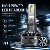 Ampoule de phare LED H1 pour conduite de nuit, 130W, 12500LM, 12V, lampe de remplacement, protection étanche IP65 intégrée, universelle