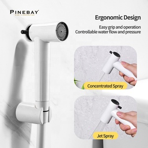 Аксессуары для туалета PINEBAY, современный настенный набор для биде, ванной комнаты, набор из пластика, белый и черный распылитель для биде - Product Image 3