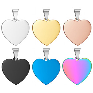 Placa de Identificación para Mascotas en Forma de Corazón, Placas de Identificación Plateadas para Perros, Placas de Acero Inoxidable en Forma de Corazón para Grabar - Product Image 1
