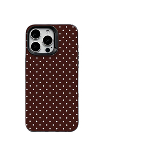 Custodia in TPU opaco con motivo a pois bianchi su sfondo marrone, <span class=keywords><strong>cover</strong></span> geometrica classica antiurto per <span class=keywords><strong>iPhone</strong></span> 17 16 15 14 13 <span class=keywords><strong>Pro</strong></span> Max - Product Image 6