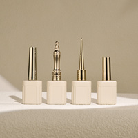 Flacon vide en verre pour cosmétiques, vernis à ongles gel UV, gel effet œil de chat, couche de finition, avec bouchon pinceau, sérigraphie, capacité 10ml