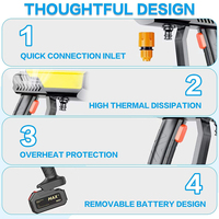 Nettoyeur haute pression 21V sans fil, pistolet de lavage de voiture électrique rechargeable, machine de nettoyage, pistolet à eau pour le lavage de voiture