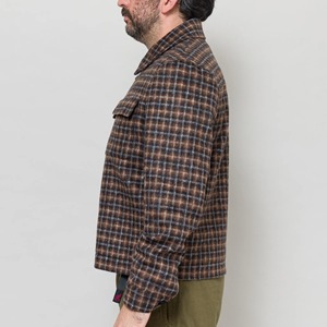 Custom Woolen Jacket Cropped Fit Hairy Texture All-over Check Pattern Zip-through Buttoned Cuffs Six-pocket Design - Product Image 2