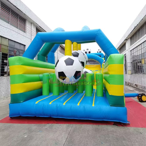 Giant <b>inflatable</b> football obstacle course parcours d'obstacles gonflable commercial kids bounce <b>house</b> and slide combo bouncer - Product Image 3