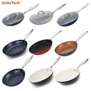 Juego de Utensilios de Cocina Antiadherentes de Acero Inoxidable de 8, 10 y 12 Pulgadas con Tapa de Vidrio, Juego de Sartenes - Product Image 5