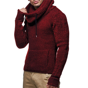 Fashion <b>Men</b> <b>Turtleneck</b> Hooded Jersey 100% Cotton Pullover <b>Sweater</b> Casual Tops Autumn Winter Warm EVERGLOW Plain - Product Image 1