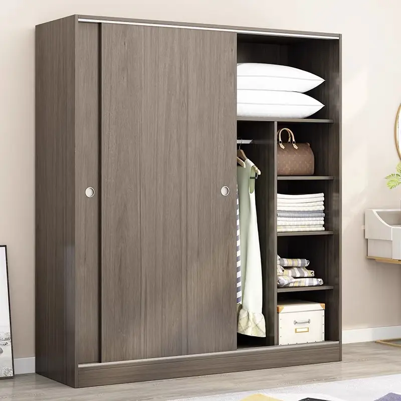 خزانة ملابس خشبية بتصميم بسيط وحديث مع باب منزلق خزانة غرفة معيشة خزانة تخزين