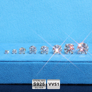 NUOYA 3mm 4mm 5mm 6mm VVS Mossanite <strong>Stud</strong> Earring 925 Sterling <strong>Silver</strong> Threaded <strong>Silver</strong> Needle Design Round Diamond <strong>Stud</strong> Earring - Product Image 3